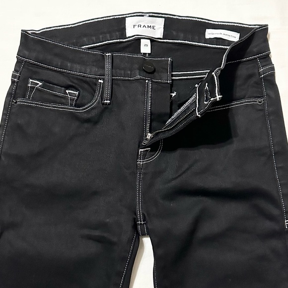 Frame Denim, Le Skinny de Jeanne Crop, Noir, Black Denim Jeans, NWOT - 25 - Picture 5 of 16